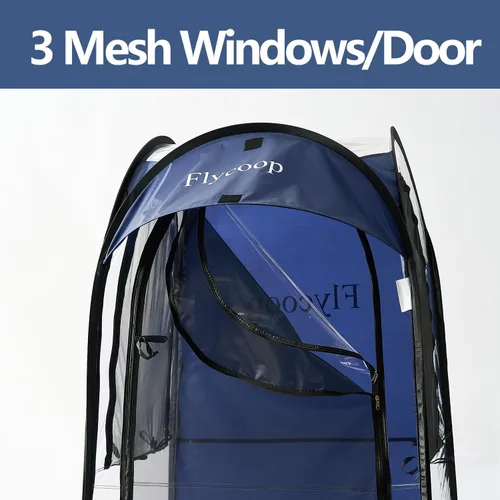 Miniatura 9 de Sports Tent Pop Up Shelter: Flycoop 37" L x 37" W x 63" H Weather Sports Pod for 1 Person Shelter in Winter Portable Camping Tents Outdoor Cold Azul