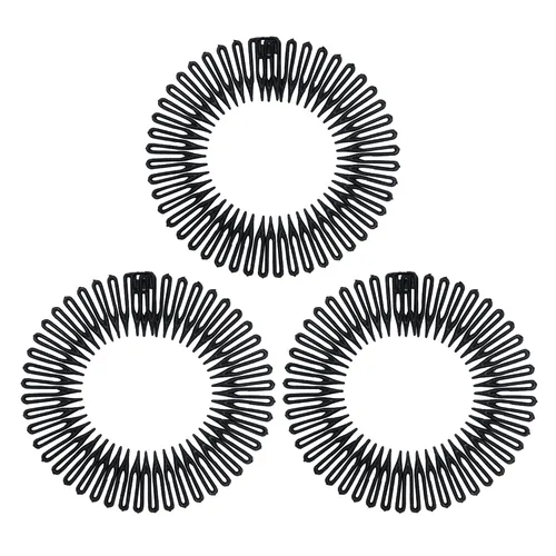 Soft 'N Style Diademas flexibles elásticas para mujeres (3 unidades, color negro)