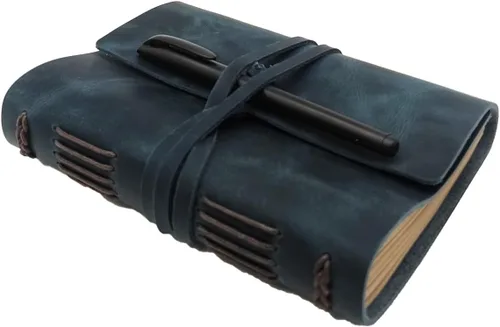 Miniatura 10 de Cuaderno de diario marrón – El mejor diario de cuero genuino fresco para escritores, tamaño A5, 6.2 x 8.5 pulgadas, bloc de notas para hombres