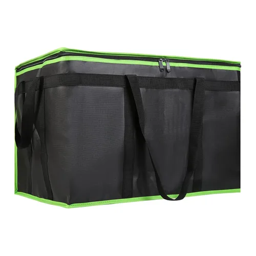 Miniatura 25 de Paquete de 1 bolsa aislada para entrega de alimentos con parte inferior dura, calentadores de alimentos comerciales XXXL para conductores de Negro