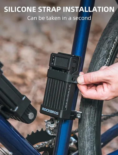 Miniatura 4 de ROCKBROS Cerradura de bicicleta plegable antirrobo,Diámetro negrita 0.3 in,Material ABS de alta resistencia,Cerradura de llave plegable portátil