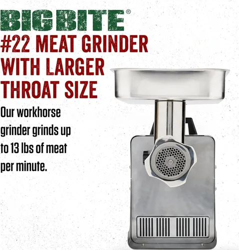 Miniatura 2 de Molinillo de carne eléctrico Big Bite de acero inoxidable, marca LEM Products