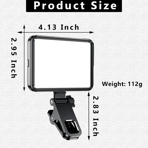 Miniatura 9 de Luz de Selfie Suave Recargable para Teléfono, Cámara, Portátil, Luz LED Portátil de Batería 4-14H para Fotos, Clip de Luz de Teléfono para Selfie