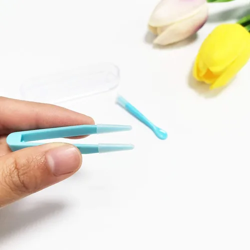 Miniatura 5 de Fundas para lentes de contacto, aplicador de lentes de contacto y herramienta de extracción con pinzas de punta suave, pinzas portátiles para lentes