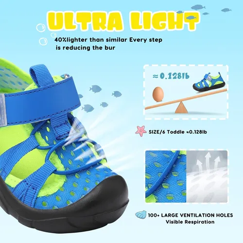 Miniatura 3 de JOINFREE Zapatos de agua para niños y niñas, transpirables, Qucik, tenis de agua seca, sandalias deportivas de playa, ligeras, descalzas, flexibles