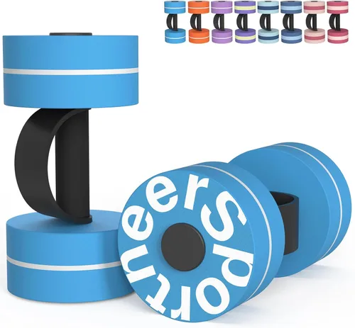 Miniatura 10 de Sportneer Pesas de Agua Mancuernas de Ejercicio Acuático Mancuernas de Agua Aeróbicos Entrenamientos Juego de 2 Pesas de Piscina de Espuma EVA Juego