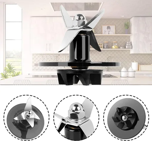 Miniatura 3 de Piezas de repuesto Asamblea de cuchilla de licuadora con 3 piezas de juntas de licuadora, apto para Cuisinart CBT-500, SB5600, CB600