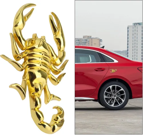 Miniatura 3 de 1 par de calcomanías de metal de escorpión 3D para automóvil, impermeable, antioxidante, decoración decorativa, emblema para motocicleta, aleación