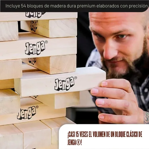 Miniatura 4 de Jenga Gigante - Bloques de madera dura - Se apilan hasta más de 3 pies - Licencia oficial - JS4