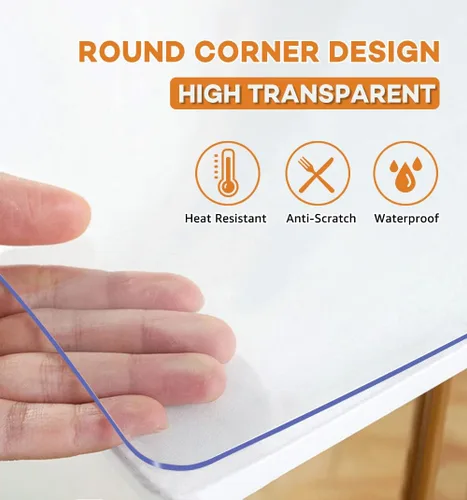Miniatura 2 de PoPoTo Protector de plástico transparente de 8 x 36 pulgadas para mesa de comedor, tapete de escritorio de oficina, 0.059 in de grosor, rectangular