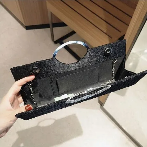 Miniatura 3 de Elegante bolso de mano para mujer, con diamantes de imitación, plisado, para boda, formal, para fiesta