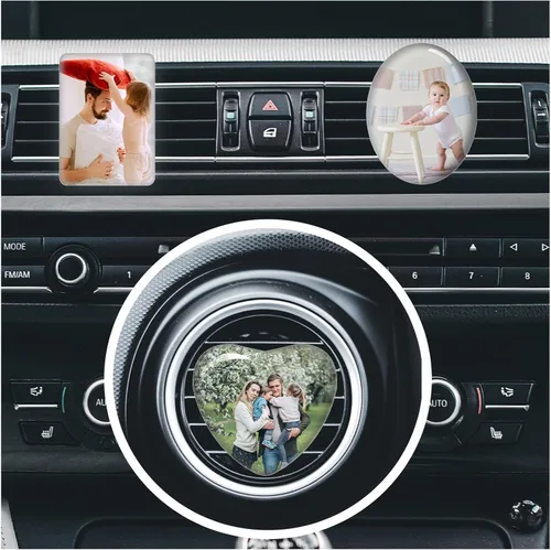 Miniatura 6 de Accesorios personalizados para ventilación de coche con foto y texto, clips personalizados para ventilación de aire para mujeres, hombres, niños