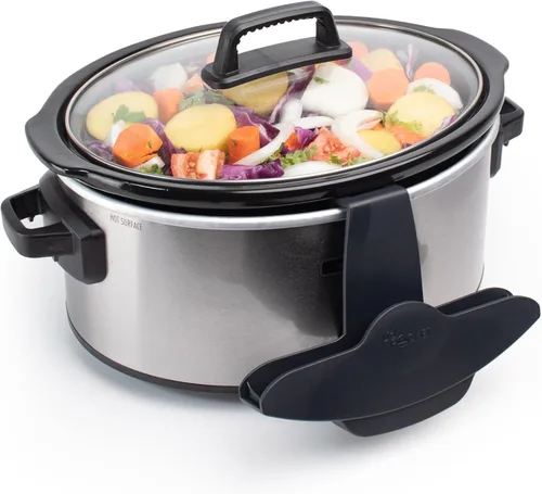 Soporte para tapa de olla de cocción lenta, se adapta a la mayoría de las ollas de cocción lenta, mantiene las encimeras limpias, organizador de