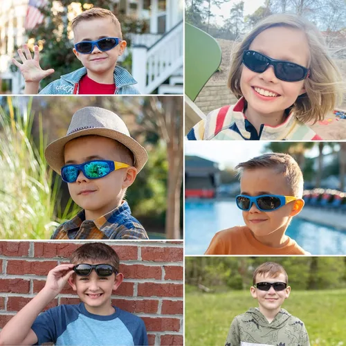 Miniatura 2 de Duco Kids - Anteojos de sol polarizados deportivos y de goma, con montura flexible, para niños