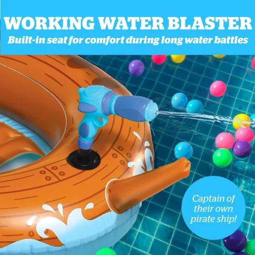 Miniatura 4 de Flotador de agua de barco pirata, inflable con pistola rociadora para niños, juguete de natación al aire libre