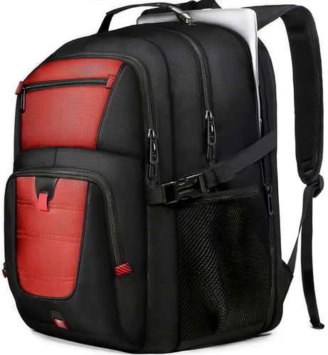 Miniatura 8 de Z-MGKISS Mochila de viaje, mochila grande de viaje para laptop para hombres y mujeres con mochila comercial aprobada por la aerolínea TSA, Negro-2