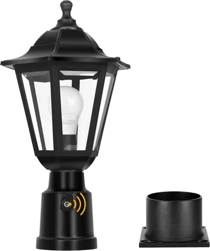 Miniatura 11 de FUDESY Luz de poste para exteriores, lámpara blanca para exteriores con base de montaje en muelle, lámpara de poste impermeable con enchufe E26