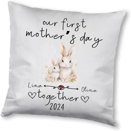 Miniatura 6 de Bunny Mothers Day, Personalised Pillow Case Decor for Home, Present for Mom, Grandmother, for Her