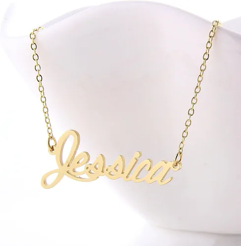 Miniatura 3 de HUAN XUN - Collar con nombre personalizado en plata dorada