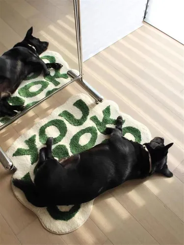 Miniatura 7 de Bathoom Rugs - Alfombra de baño verde con texto en inglés "You Look Good", antideslizante, lavable, absorbente, para ducha, pequeña, bonita
