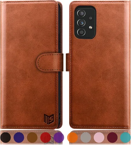 Miniatura 8 de SUANPOT Funda de piel tipo cartera para Samsung Galaxy A53 5G con tarjetero RFID para tarjetas de crédito Flip Folio Book Funda a prueba de golpes