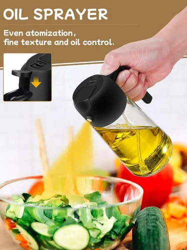 Miniatura 3 de Utensilios de cocina pulverizador de aceite para cocinar, 2 piezas, dispensador de aceite para cocina, dispensador de aceite 2 en 1 y rociador