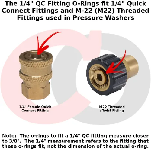 Miniatura 2 de Captain O-Ring - Juntas tóricas para lavadora a presión eléctrica para acoplador rápido de 1/4", Viton FKM de alta temperatura (paquete de 10)