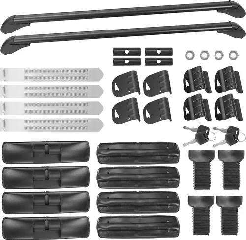 Miniatura 7 de Barras transversales universales para techo, barras transversales de aluminio de 43 pulgadas con bloqueo antirrobo, marco de ventana ajustable