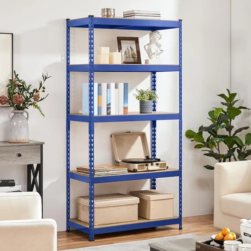 Miniatura 6 de Topeakmart 4 estantes utilitarios de 5 niveles, estantes de almacenamiento de metal, estantería de garaje, estantes de almacenamiento ajustables Azul