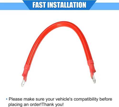 Miniatura 7 de Cable de batería, calibre 2 AWG de 11.8 in, 5/16 pulgadas, cable de batería universal para automóvil, camión, caravana, rojo, cobre duradero