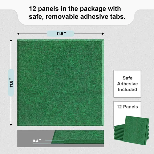 Miniatura 2 de UMIACOUSTICS 12 piezas de paneles acústicos, paneles de pared insonorizados de 11.8 x 11.8 x 0.35 pulgadas, paneles absorbentes de sonido y tablero