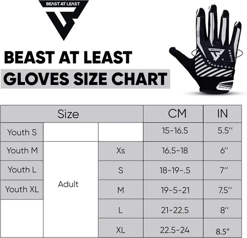 Miniatura 7 de Guantes de fútbol juvenil, guantes de fútbol transpirables para niños y adultos, guantes de receptor ancho para jóvenes, guantes ideales para un