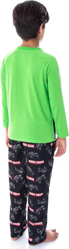 Miniatura 4 de INTIMO Monster Jam Grave Digger Monster Truck - Conjunto de pijama de 2 piezas para niño