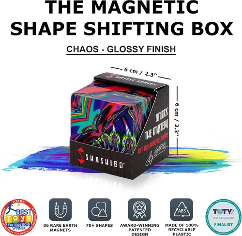 Miniatura 2 de Shashibo - Cubo que cambia de forma, juego para aliviar la ansiedad con 36 imanes de tierras raras, premiado y patentado, extraordinario cubo mágico