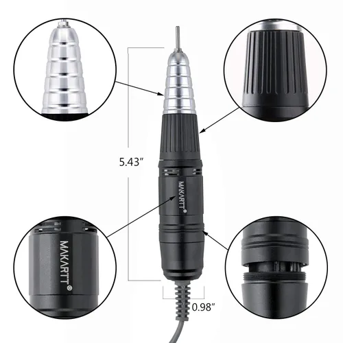 Miniatura 5 de Makartt Taladro de uñas para máquina Up200, paquete de lima eléctrico profesional con brocas de uñas 5 en 1, brocas cónicas de carburo de tungsteno
