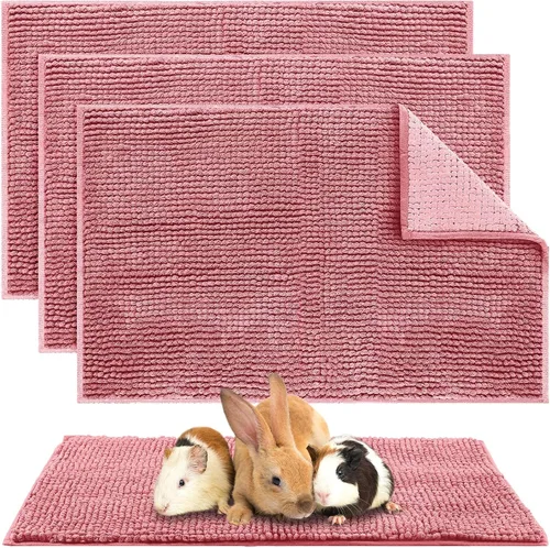 Miniatura 18 de Amylove 4 Piezas Forro de Jaula para Conejo de Indias Ropa de Cama para Conejo de Indias Alfombrilla para Puerta de Perro para Patas de Mascotas