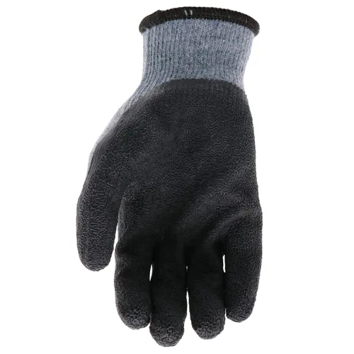 Miniatura 4 de Boss Guantes de trabajo con revestimiento de látex texturizado para hombre, resistentes al agua, carcasa de poliéster de calibre 13, gris/negro