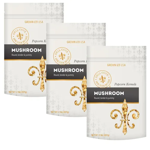 Miniatura 9 de Dell Cove Spices - Granos de Palomitas de Maíz Mushroom - Perfectos para Máquinas de Palomitas Gourmet y Cocción en Estufa, Media Libra