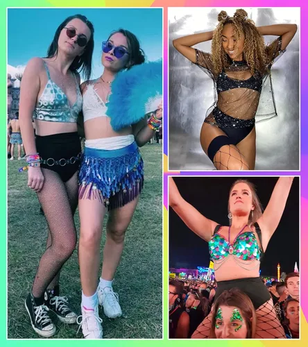 Miniatura 4 de EVELUST Pantalones cortos para mujer - EDC Edm Festival Outfit Accesorios Pole Dance Butt Lifting Legging Cintura Alta