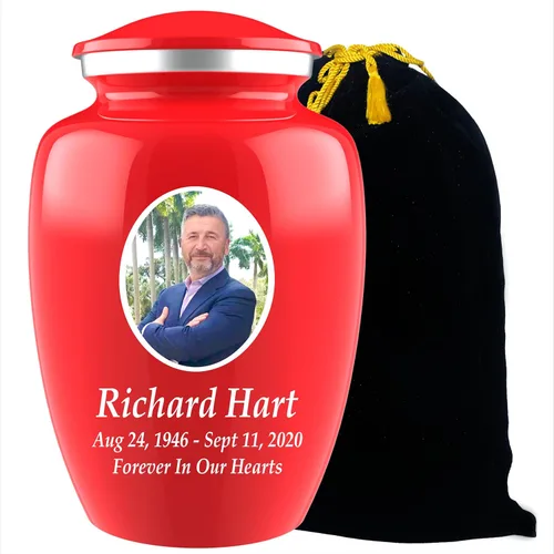 Miniatura 10 de Urnas de cremación con fotos personalizadas para cenizas adultas, hombres y mujeres, Urnas funerarias personalizadas de 200 libras para cenizas