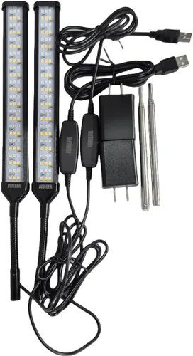 Miniatura 8 de Luz LED de Crecimiento, Lámpara de Cuello de Ganso de Espectro Completo 6000K para Plantas Pequeñas de Interior, Temporizador Automático
