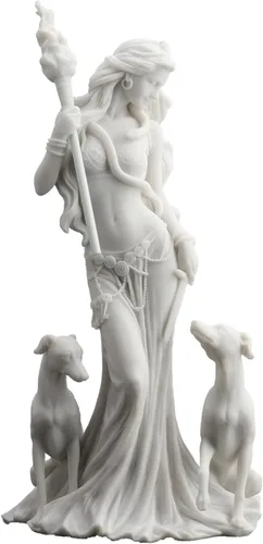 Miniatura 9 de Veronese Design 13 3/8 pulgadas Hécate Diosa griega de la magia con sus sabuesos Escultura de resina fundida en frío Acabado en bronce