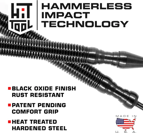 Miniatura 2 de HIT Tool Kit Pro Combo de 1/32" y 2/32" y removedor de pasadores de puerta con martillo de nailon (2 herramientas)