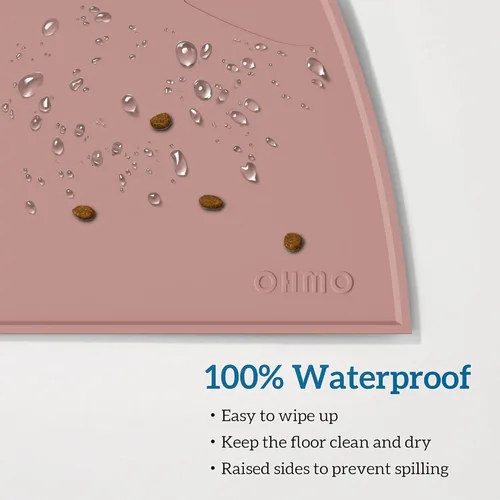 Miniatura 110 de OHMO - Tapete de silicona para alimentos para gatos, tapete de alimentación de mascotas para el piso, antideslizante e impermeable, bandeja de agua