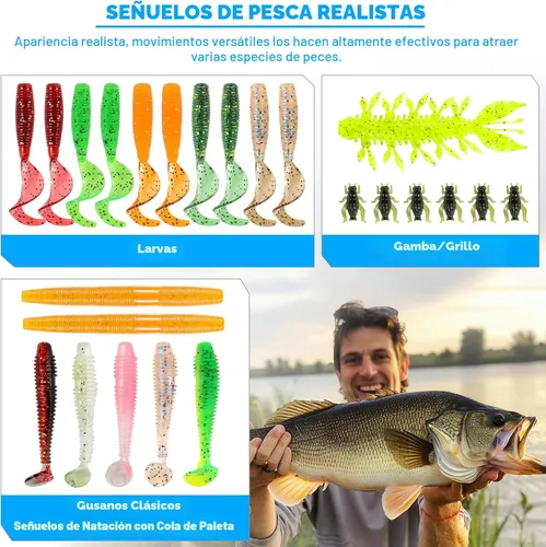 Miniatura 6 de PLUSINNO Fishing Lures, 137Pcs Tackle Box with Tackle Included, Crankbaits, Spoon, Hooks, Weights & Other Accessories, Fishing Bait Lure Gear Kit