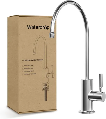 Miniatura 11 de Waterdrop Grifo de agua potable, grifo de ósmosis inversa, grifo de filtro de agua para fregadero de barra de cocina, mango único, fácil de Acero