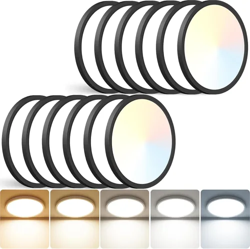 Miniatura 31 de Peasur - Lámpara de techo led de 18 cm, montaje empotrado ajustable, 3000 K/3500 K/4000 K/5000 K/6500 K, 1500 LM, 15 W, lámpara redonda blanca Blanco