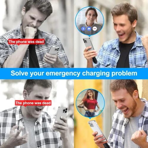 Miniatura 5 de Cargador portátil con llavero para USB C, mini cápsula de energía de emergencia de 2000mAh, pequeño cargador de teléfono celular Android, banco