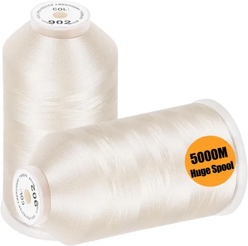 Miniatura 7 de New brothread - 2 bobinas enormes de 5000 m cada una de hilo de poliéster para máquina de bordar 40WT para máquinas comerciales y domésticas