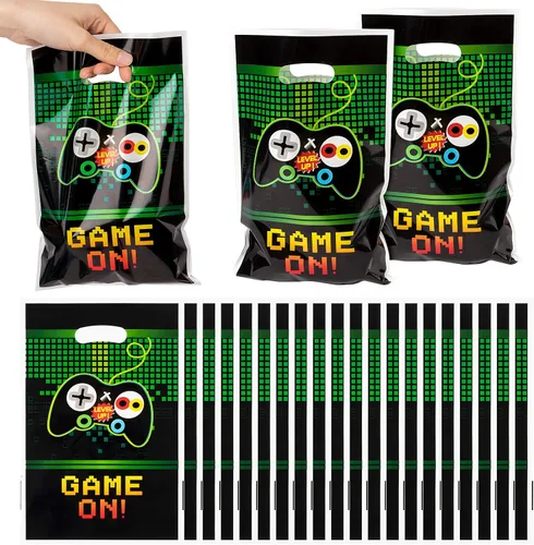 PANTIDE Bolsas de regalo de fiesta de videojuegos, bolsas de regalo de botín de plástico, bolsas de dulces para juegos para videojuegos temáticos de